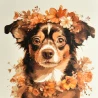 Картина по номерам Песик в венке 30х30 (ES-0921)