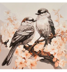 Картина по номерам Весенняя пара птиц 30х30 (ES-0922) купить в интернет магазине подарков ПраздникШоп