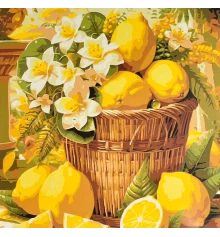 Картина по номерам Лимонная корзина 30х30 (ES-0923) купить в интернет магазине подарков ПраздникШоп
