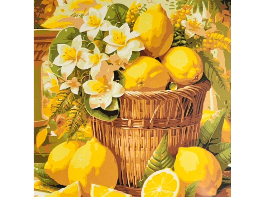 Картина по номерам Лимонная корзина 30х30 (ES-0923) купить в интернет магазине подарков ПраздникШоп