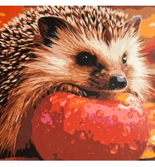 Картина по номерам Ёжик с яблоком 30х30 (ES-0932) купить в интернет магазине подарков ПраздникШоп