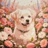 Картина по номерам Пушистый друг в цветочном поле 30х30 (ES-0935)