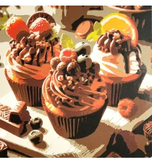 Картина по номерам Шоколадное удовольствие с ягодами 30х30 (ES-0938) купить в интернет магазине подарков ПраздникШоп