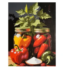 Картина по номерам Перцы в банках 30х40 (SS-1346) купить в интернет магазине подарков ПраздникШоп