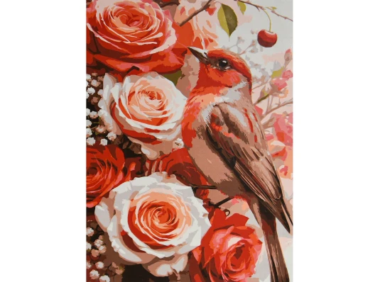 Картина по номерам Птичка среди роз 30х40 (SS-1349) купить в интернет магазине подарков ПраздникШоп