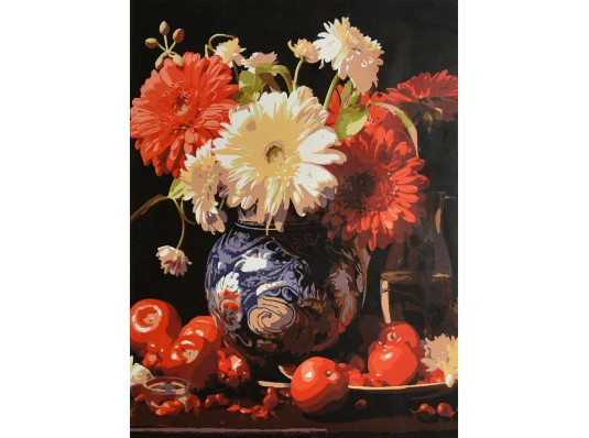 Картина по номерам Осенний натюрморт с герберами 30х40 (SS-1360) купить в интернет магазине подарков ПраздникШоп