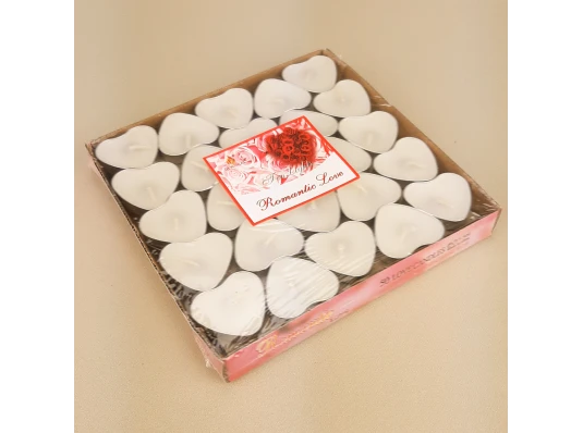 Свечи плавающие Сердце (уп. 50шт) белые купить в интернет магазине подарков ПраздникШоп