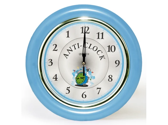 Часы идут в обратную сторону Anti-clock (синий) купить в интернет магазине подарков ПраздникШоп