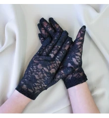 Перчатки кружевные 22см (черные) купить в интернет магазине подарков ПраздникШоп