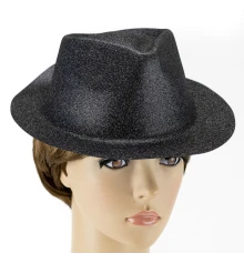 Шляпа детская Мафия блестящая (черная) купить в интернет магазине подарков ПраздникШоп