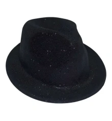 Шляпа детская Мафия блестящая (черная) купить в интернет магазине подарков ПраздникШоп