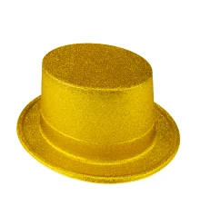 Шляпа Цилиндр блестящая (золото) купить в интернет магазине подарков ПраздникШоп