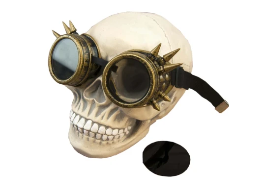 Очки Стимпанк Гогглы Премиум с шипами (золото антик) купить в интернет магазине подарков ПраздникШоп