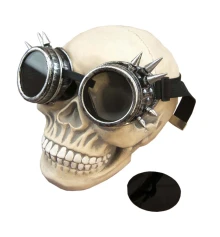 Очки Стимпанк Гогглы Премиум с шипами (серебро антик) купить в интернет магазине подарков ПраздникШоп