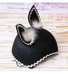 Шляпка Мышка с тесьмой (черная) купить в интернет магазине подарков ПраздникШоп