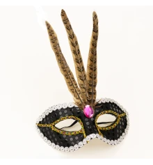 Венецианская маска Фантазия (черная) купить в интернет магазине подарков ПраздникШоп
