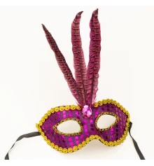 Венецианская маска Фантазия (малиновая) купить в интернет магазине подарков ПраздникШоп