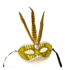Венецианская маска Фантазия (золотая) купить в интернет магазине подарков ПраздникШоп
