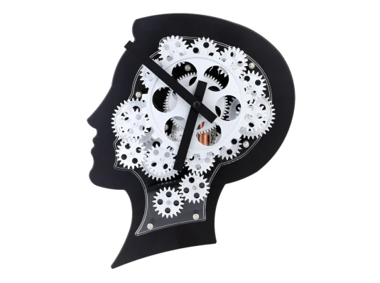 Часы Skeleton с открытым механизмом Gear Clock Голова купить в интернет магазине подарков ПраздникШоп