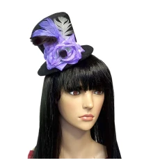 Карнавальная шляпка на заколках Жозефина (фиолетовая роза) 8948 купить в интернет магазине подарков ПраздникШоп