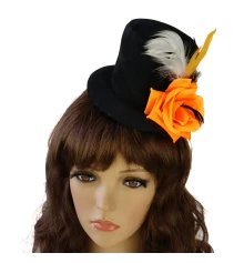 Карнавальная шляпка на заколках Жозефина (оранжевая роза) 8947 купить в интернет магазине подарков ПраздникШоп