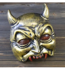 Полумаска Демон (золото) купить в интернет магазине подарков ПраздникШоп