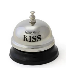 Звонок настольный KISS (серебряный) купить в интернет магазине подарков ПраздникШоп