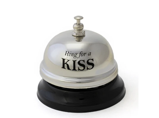 Звонок настольный KISS (серебряный) купить в интернет магазине подарков ПраздникШоп