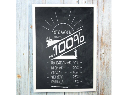 Постер мотиватор 56303 ОТДАЮСЬ РАБОТЕ НА ВСЕ 100% А4 купить в интернет магазине подарков ПраздникШоп