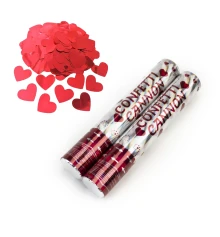 Хлопушка пневматическая 30см с сердечками (красными) купить в интернет магазине подарков ПраздникШоп