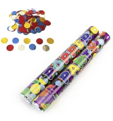 Хлопушка пневматическая 40см кружочки (микс) купить в интернет магазине подарков ПраздникШоп