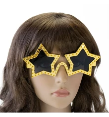 Очки Звездочки (золотые) купить в интернет магазине подарков ПраздникШоп