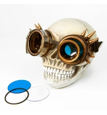 Очки Стимпанк Гогглы с монокуляром (бронза антик) F-W405 купить в интернет магазине подарков ПраздникШоп