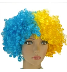 Парик Кучерявый (желто-голубой) купить в интернет магазине подарков ПраздникШоп