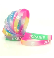 Браслет силиконовый Ukraine светонакопительный (уп. 10 шт) купить в интернет магазине подарков ПраздникШоп