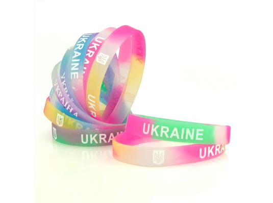 Браслет силиконовый Ukraine светонакопительный (уп. 10 шт) купить в интернет магазине подарков ПраздникШоп