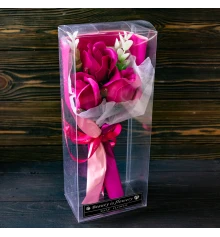 Букет роз из мыла Beauty is flowery 12575 (малиновый) купить в интернет магазине подарков ПраздникШоп