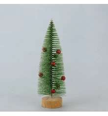 Декор новогодний настольный Елочка 20см с шариками (зеленый) купить в интернет магазине подарков ПраздникШоп