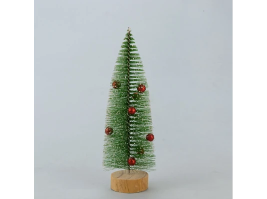 Декор новогодний настольный Елочка 20см с шариками (зеленый) купить в интернет магазине подарков ПраздникШоп
