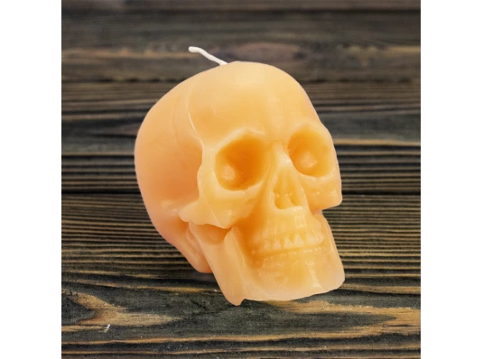 Декоративная свеча фигурная Череп 13017 (телесная) купить в интернет магазине подарков ПраздникШоп