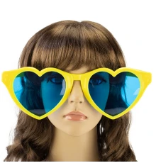Очки Гигант Сердце (желтые) купить в интернет магазине подарков ПраздникШоп