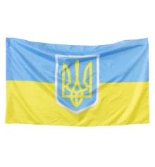 Флаг Украины 145х90 см с гербом купить в интернет магазине подарков ПраздникШоп