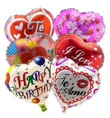 Шар 45см Сердечко с принтом Ассорти (уп. 12шт) купить в интернет магазине подарков ПраздникШоп