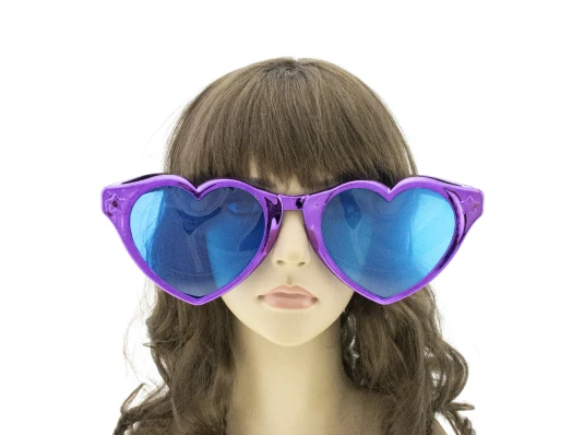 Очки Гигант Сердце Металлик (фиолетовые) купить в интернет магазине подарков ПраздникШоп