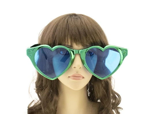 Очки Гигант Сердце Металлик (зеленые) купить в интернет магазине подарков ПраздникШоп