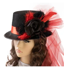 Шляпа Стимпанк Леди Роузвуд 13299 (красная) купить в интернет магазине подарков ПраздникШоп