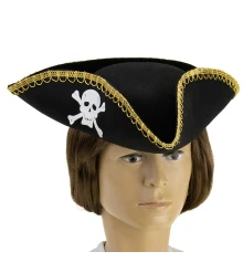 Шляпа Пирата треуголка фетр купить в интернет магазине подарков ПраздникШоп