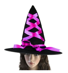 Шляпа Ведьмы с лентой розовой купить в интернет магазине подарков ПраздникШоп