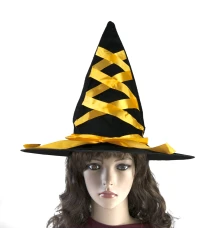Шляпа Ведьмы с лентой желтой купить в интернет магазине подарков ПраздникШоп
