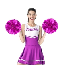 Помпон для чирлидинга Круглый с кольцами для пальцев 1шт (фуксия) купить в интернет магазине подарков ПраздникШоп